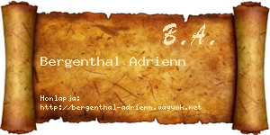Bergenthal Adrienn névjegykártya